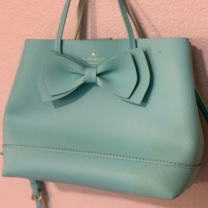Light blue Kate Spade purse with bow